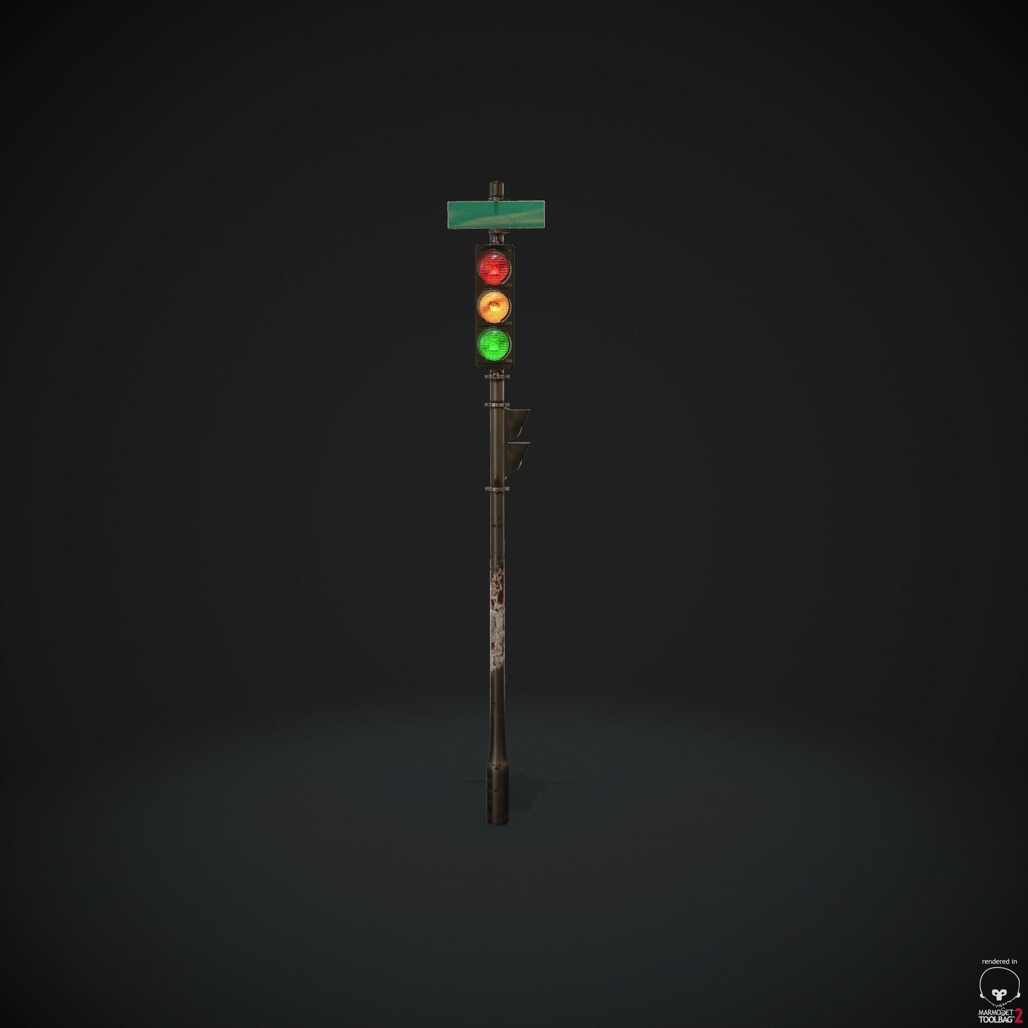 Traffic Light PBR Textures Low-poly 3D model_12