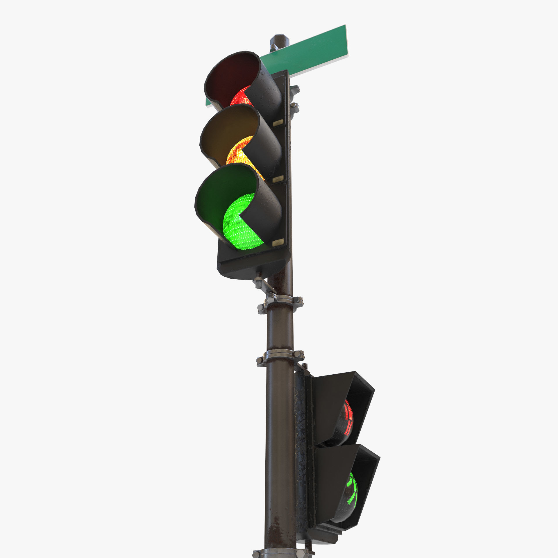 Traffic Light PBR Textures Low-poly 3D model_6
