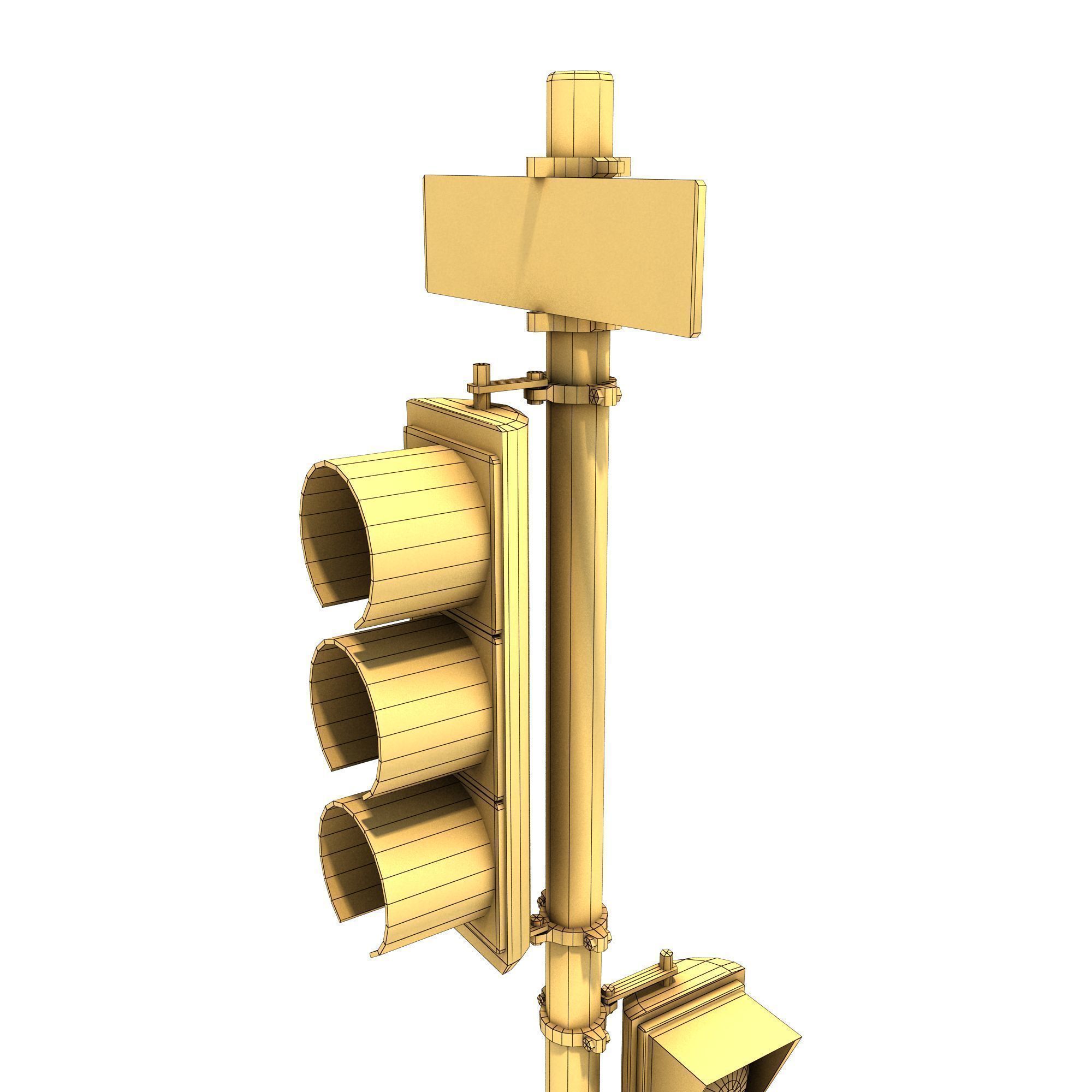 Traffic Light PBR Textures Low-poly 3D model_17