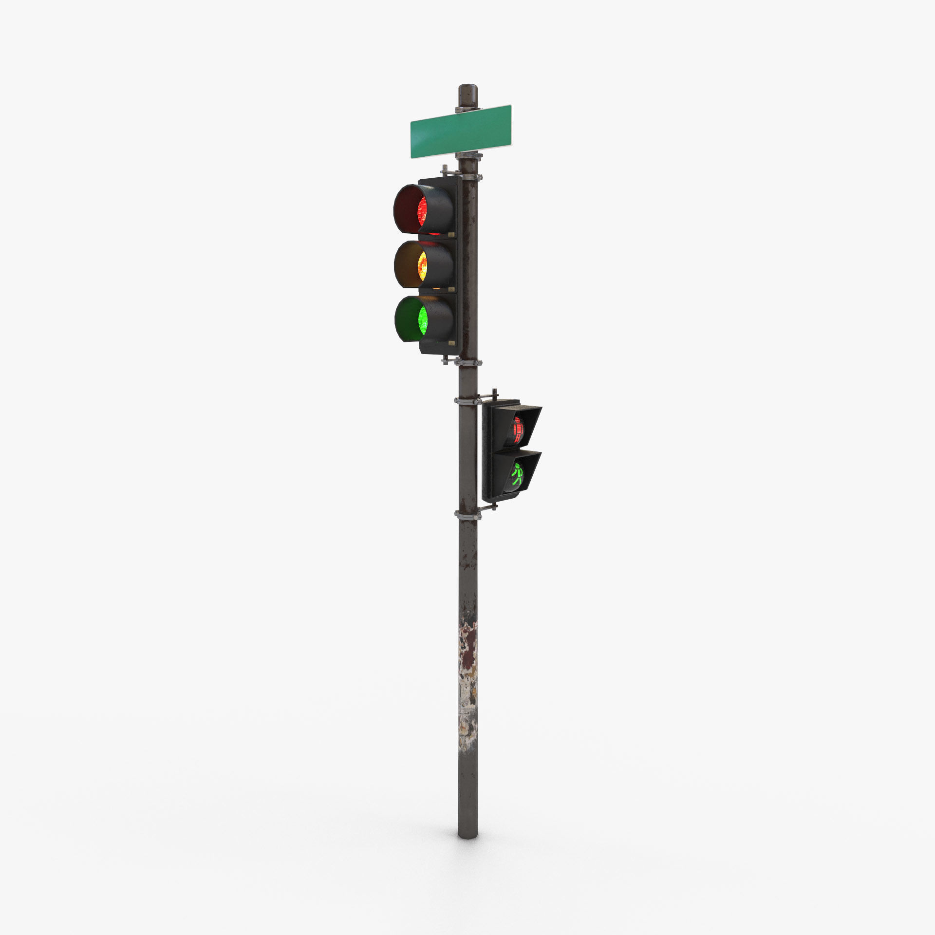 Traffic Light PBR Textures Low-poly 3D model_1