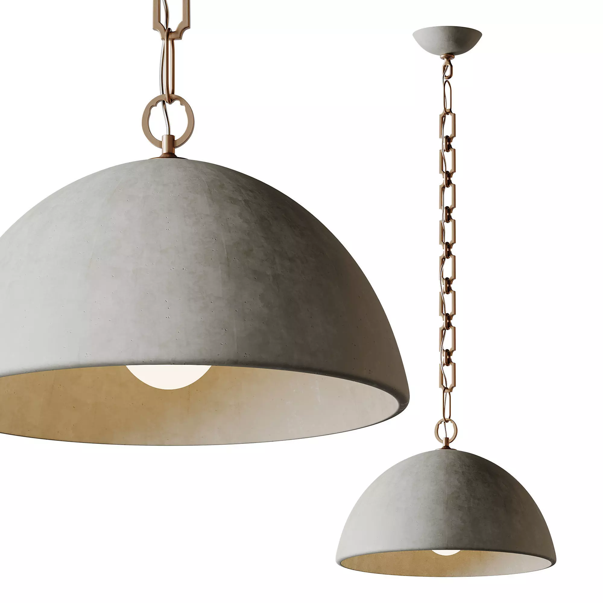 Elliot Wide Dome Pendant Light 3D model