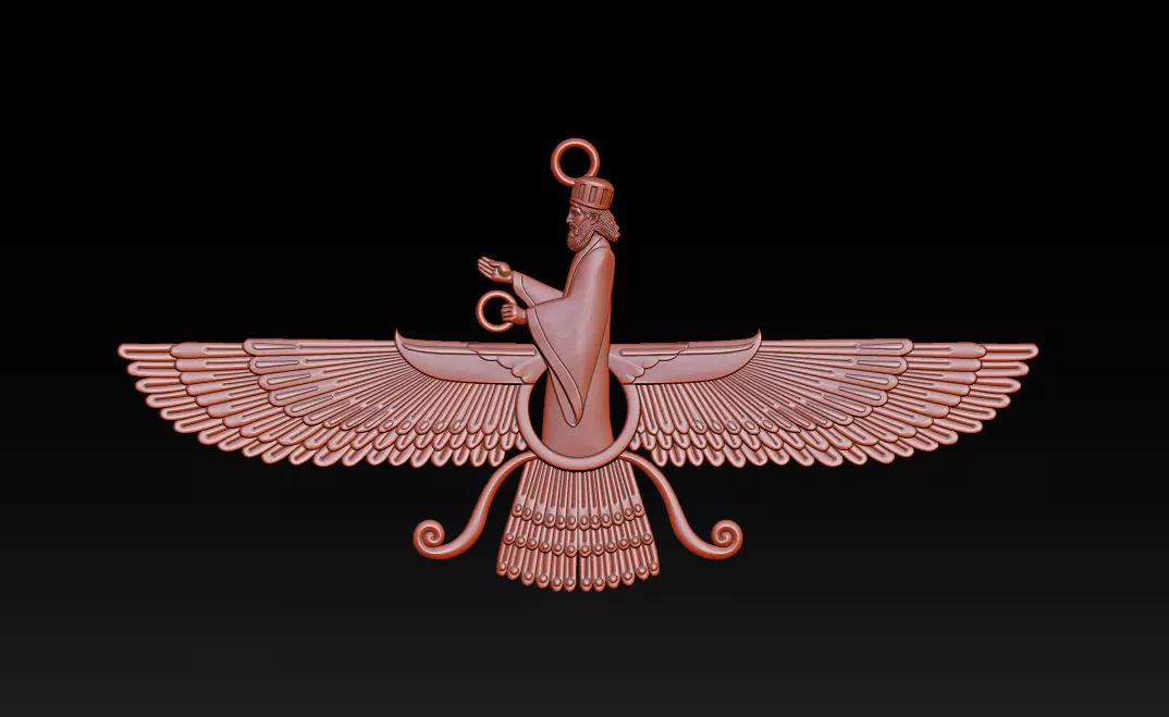Faravahar 3D Relief Model for Jewelry 3D print model