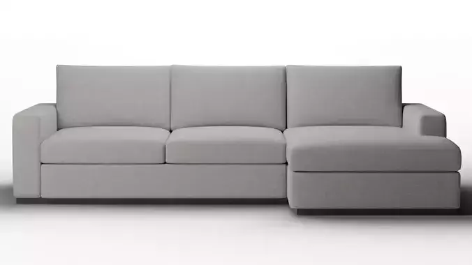 Holt Mid-Century Modern Sectional - Gray Tailored Upholstery