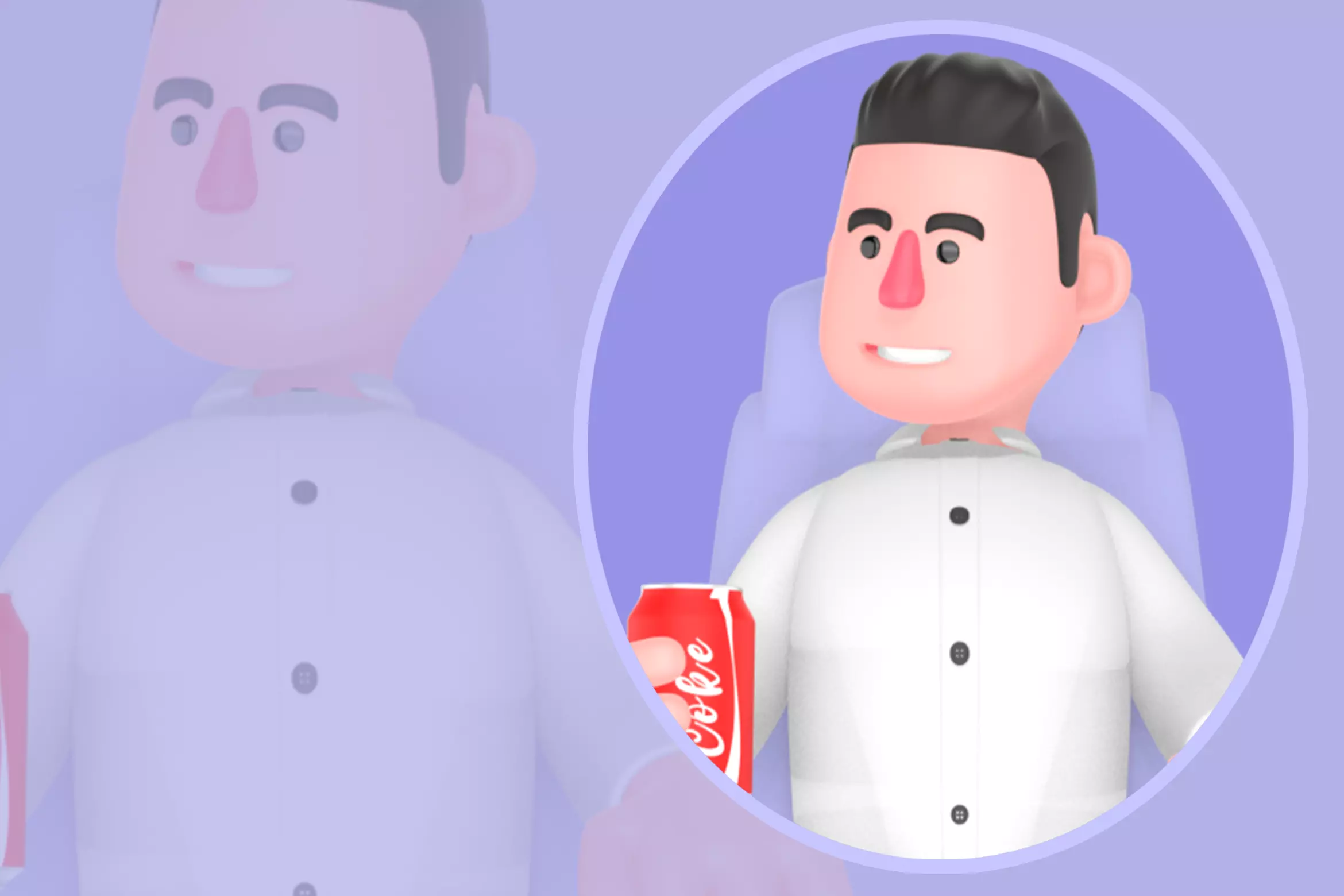 Stylized 3D Male Businessman Character - Relaxed Drink Break 3D model