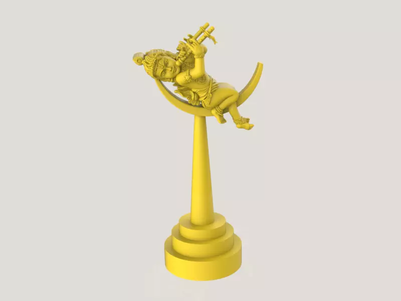 Krishna Statue Round File 3D print model