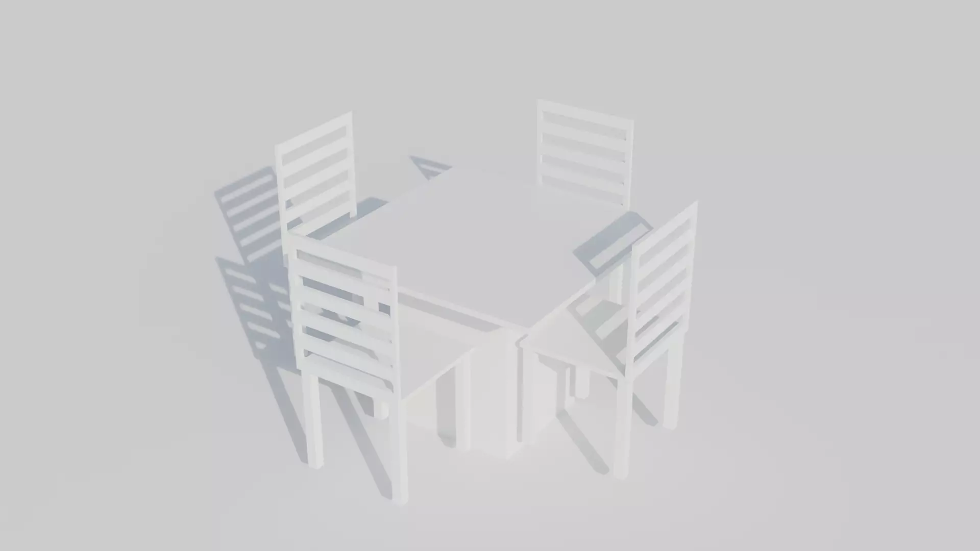 Modern Marble Dining Table with Chairs Low-poly 3D model