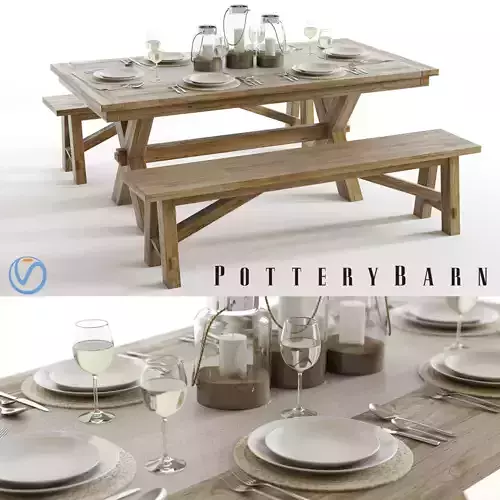 Pottery Barn Toscana Set 3D model