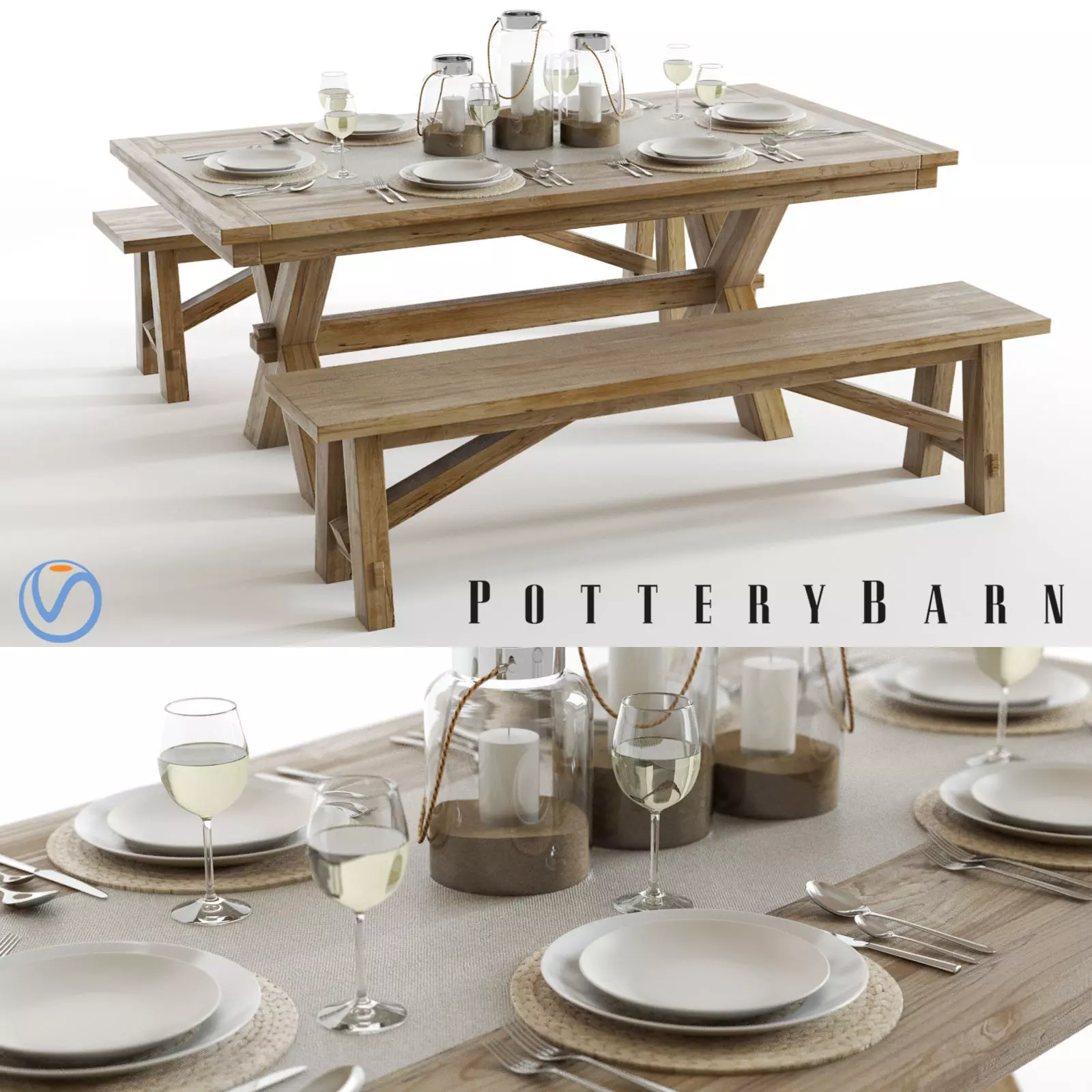 Pottery Barn Toscana Set 3D model