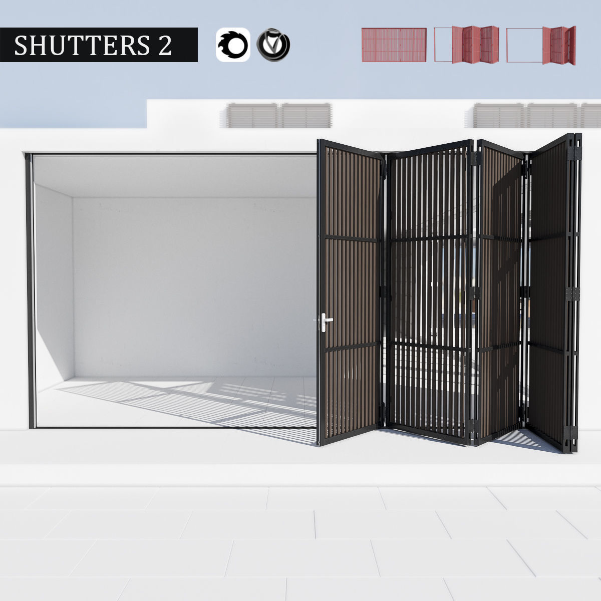 Shutters 2 kennel doors 3D model_1
