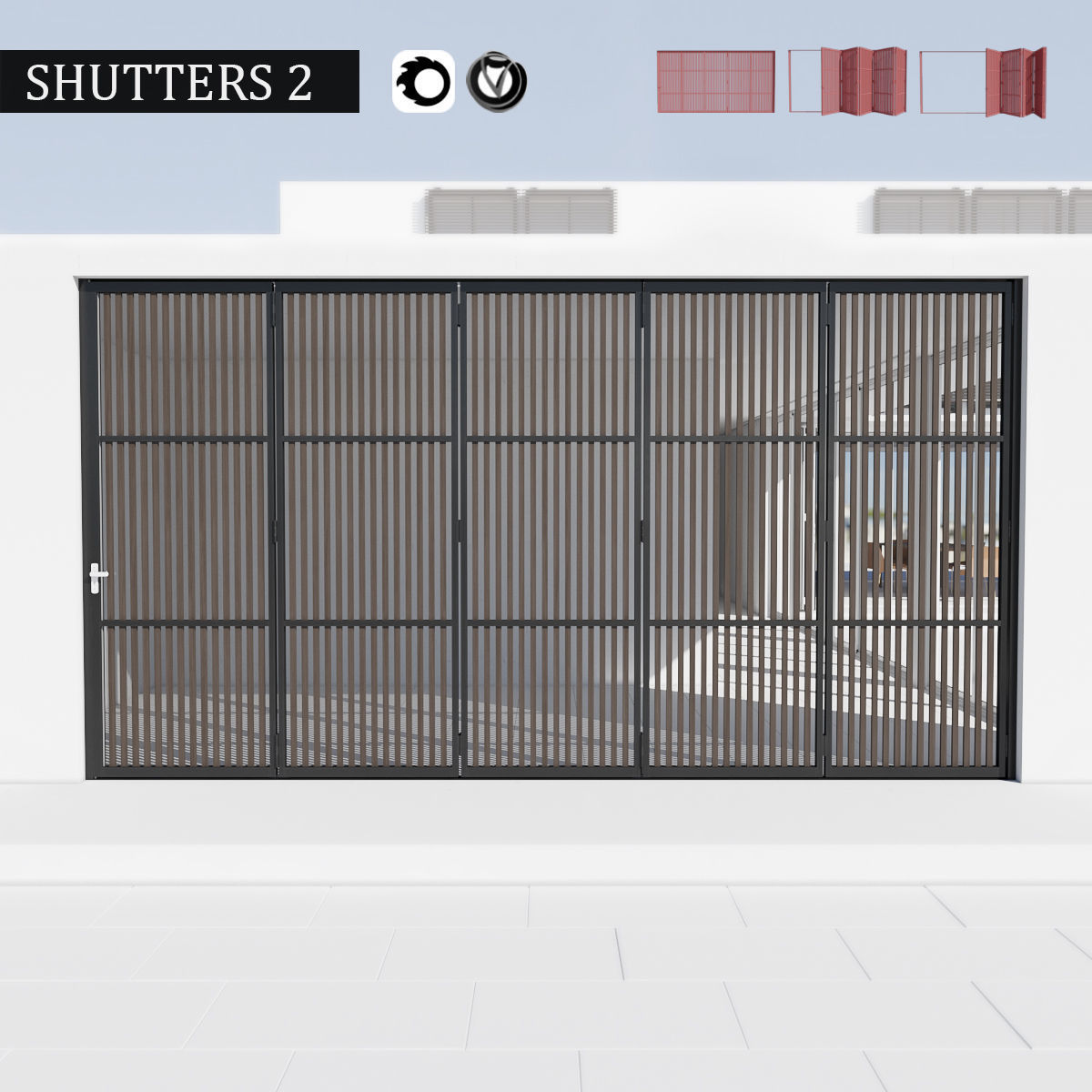 Shutters 2 kennel doors 3D model_2