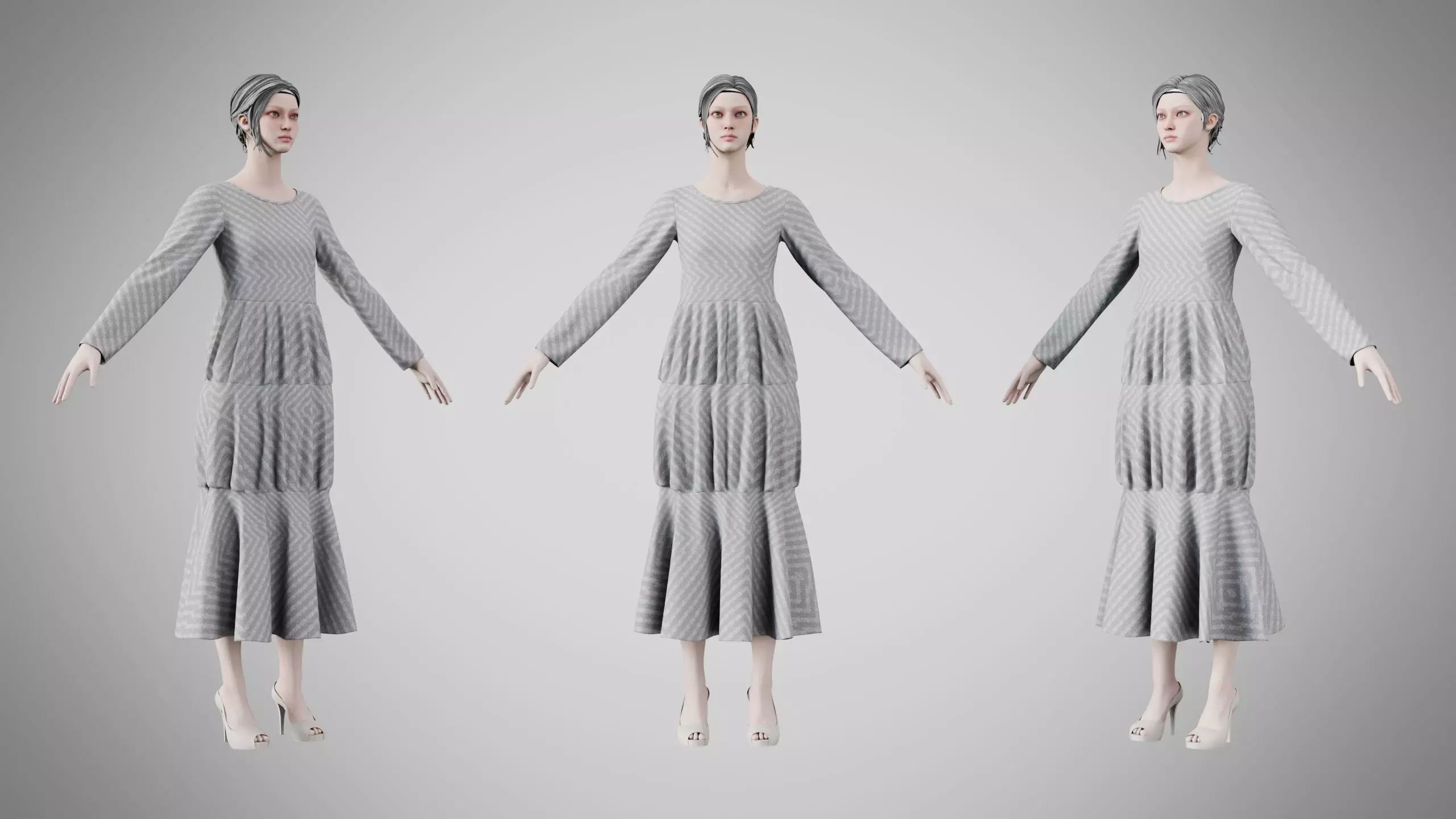 Dress 25 Platinum Emboss Weave Low-poly 3D model