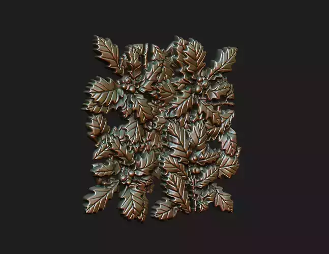 Acanthus cluster leave decoration Christmas pattern