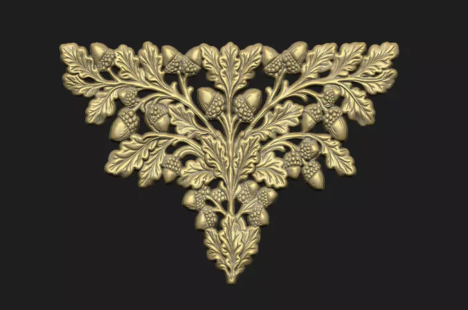 Oak branches cluster leave decoration Christmas pattern acanthus