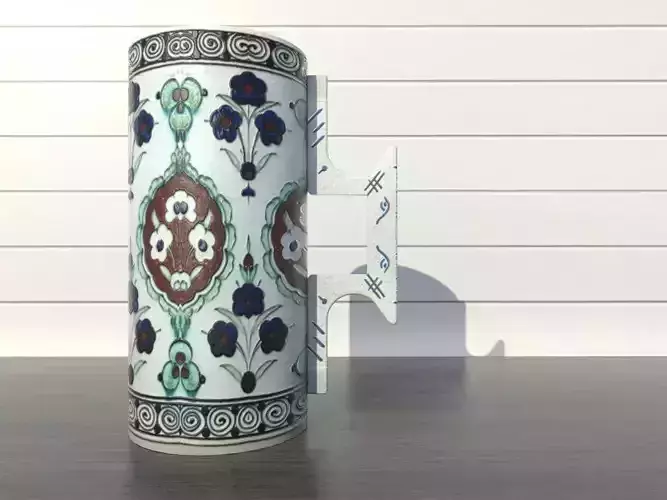 Tankard turkish vase with pattern Low-poly 3D model