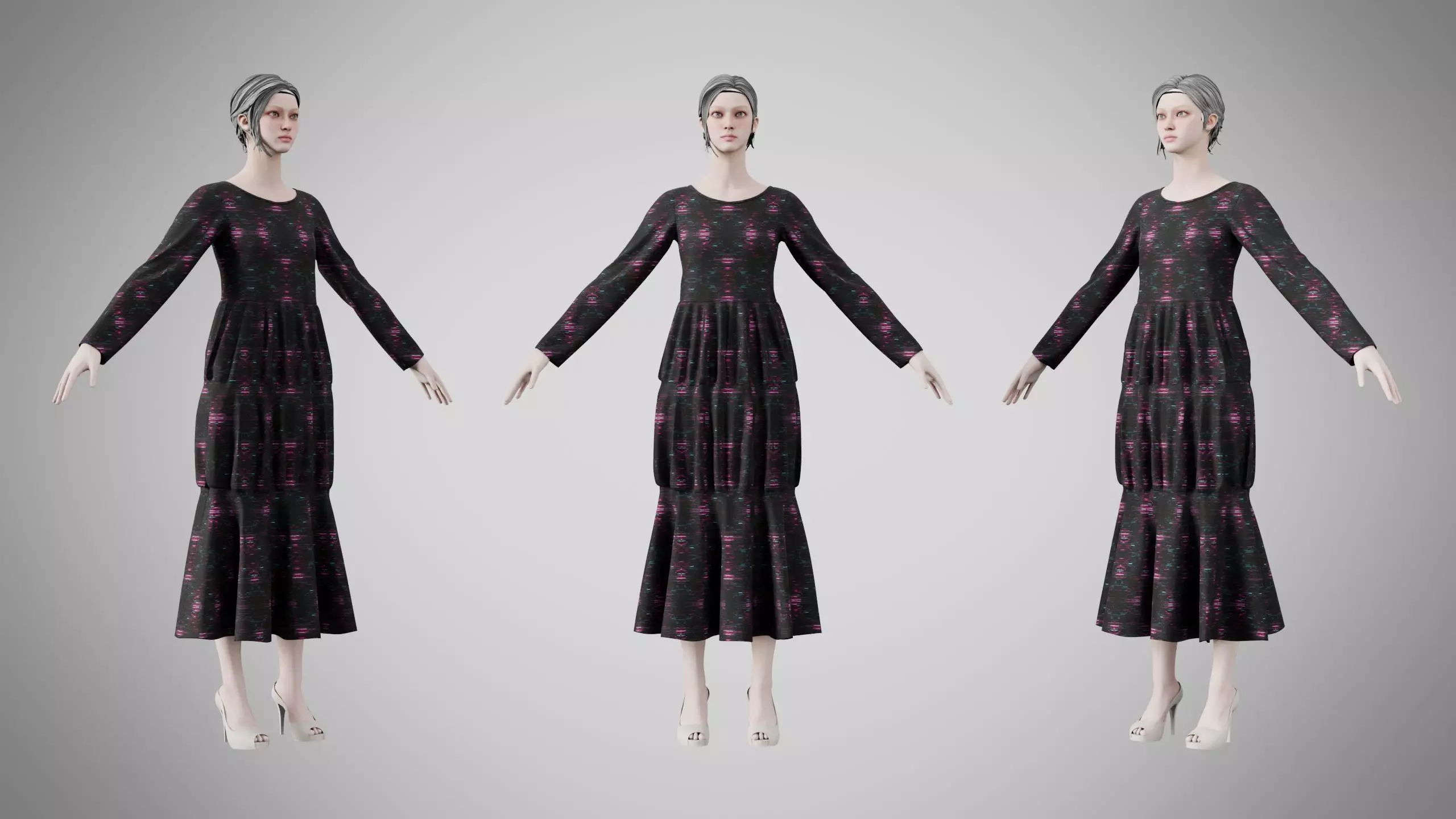 Dress 25 Light Burst Static Low-poly 3D model