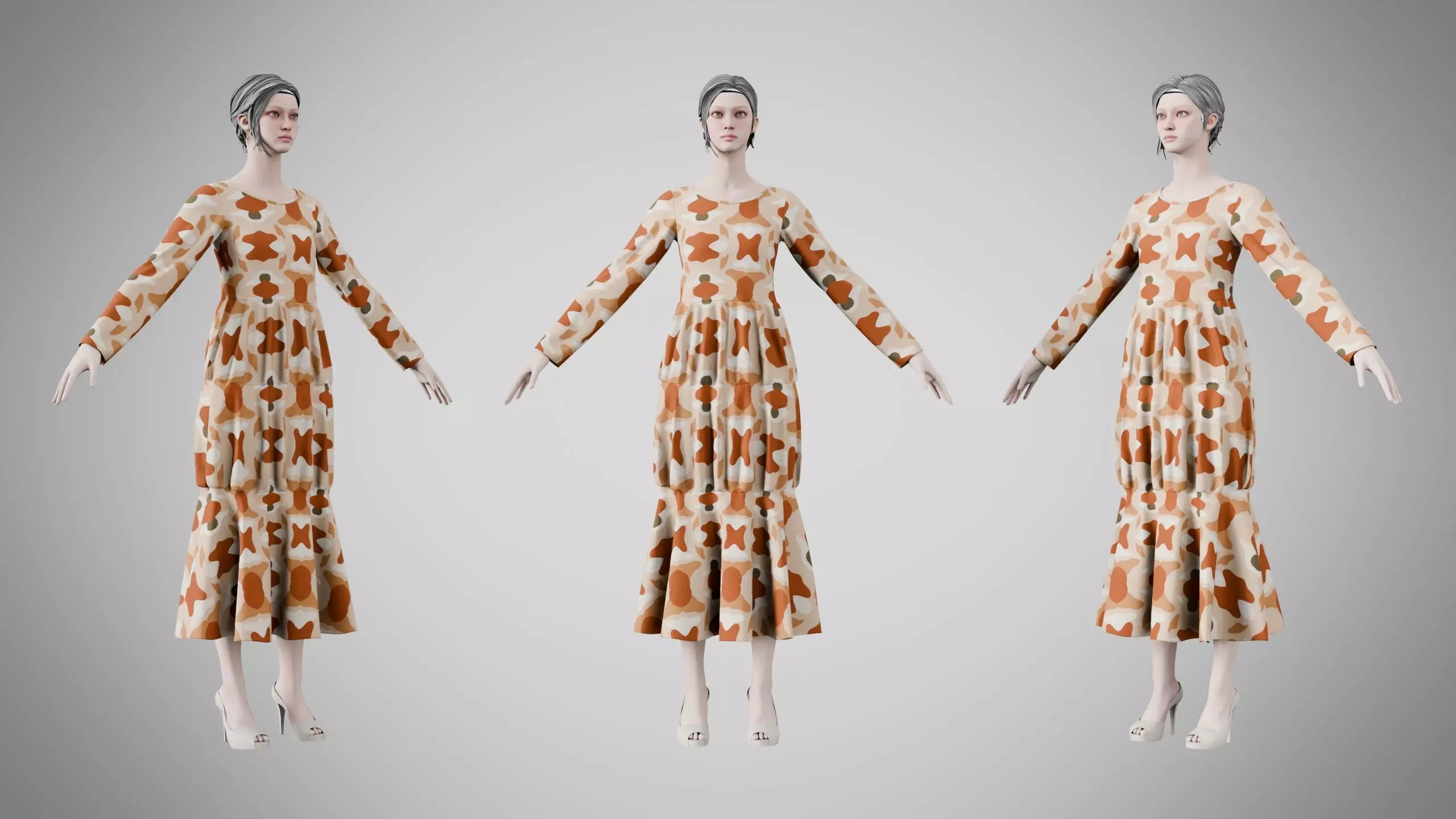 Dress 25 Warm Geometric Organic Low-poly 3D model