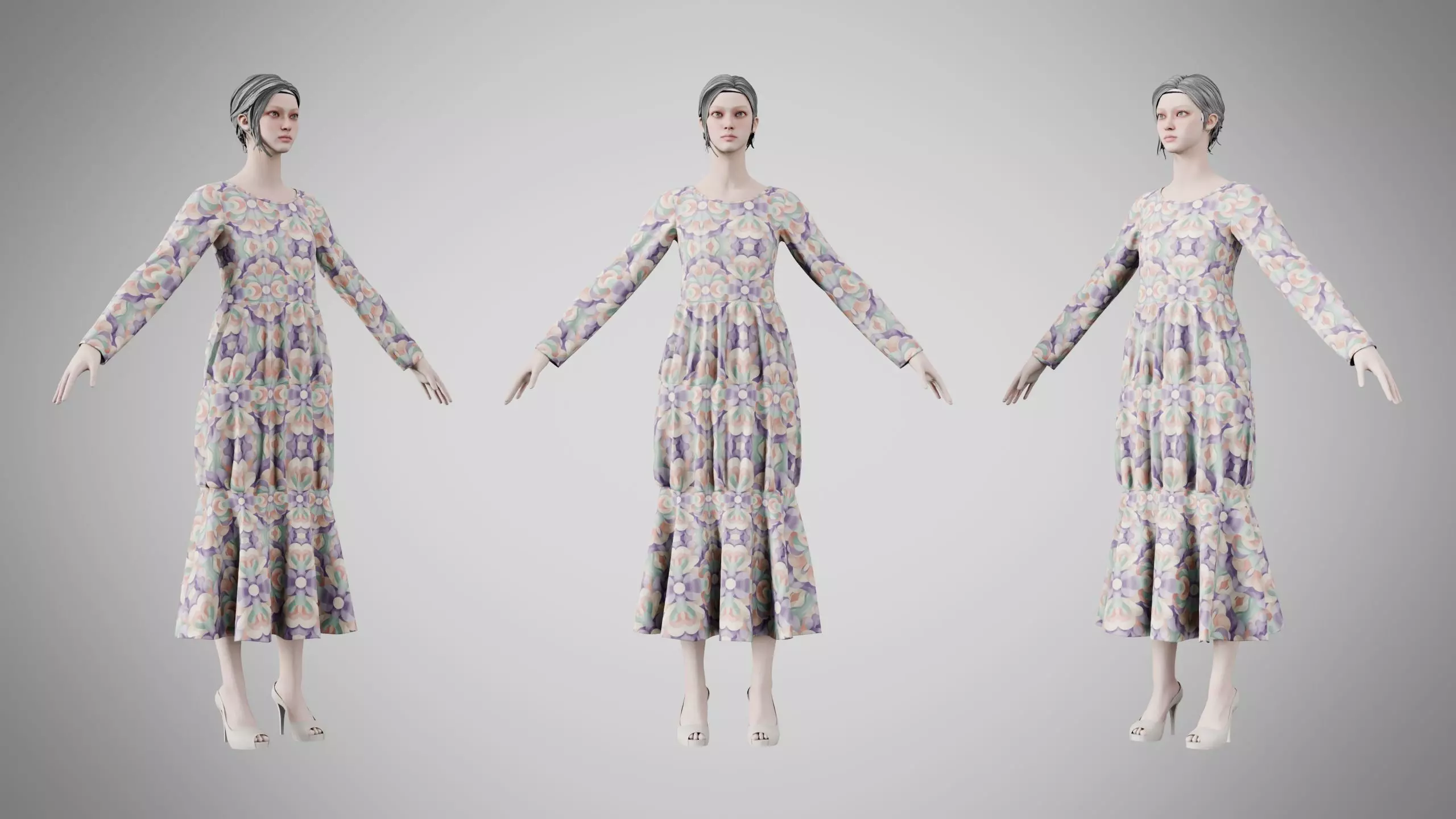 Dress 25 Whimsical Loop Mosaic Low-poly 3D model