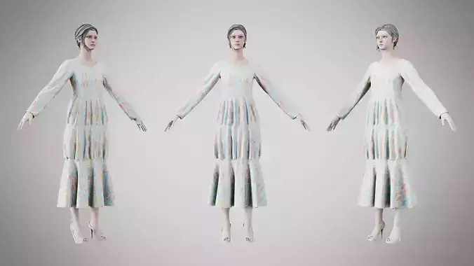 Dress 25 Whimsical Ocean Garden Low-poly 3D model