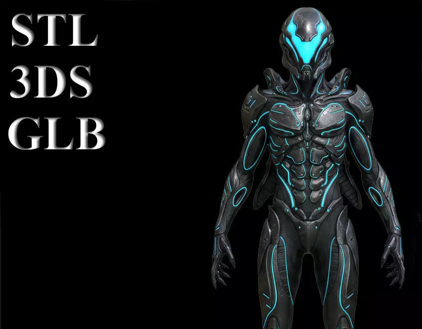 futuristic alien trooper 3D 3D model