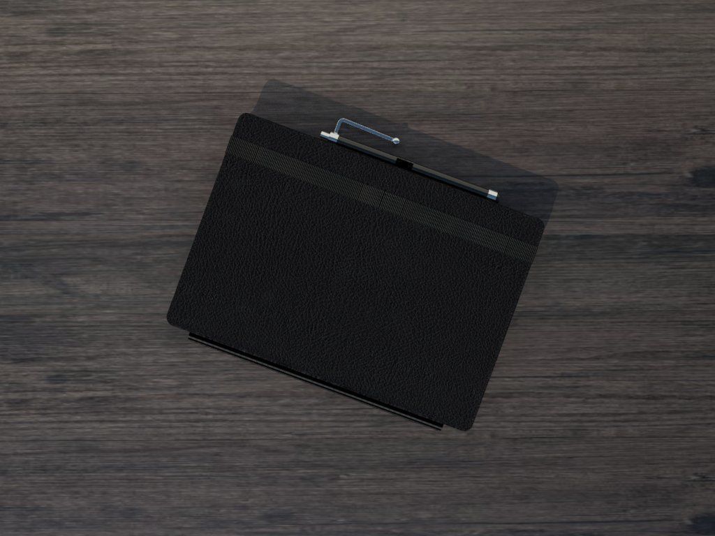 Kindle top notebook on wooden table Low-poly 3D model_4