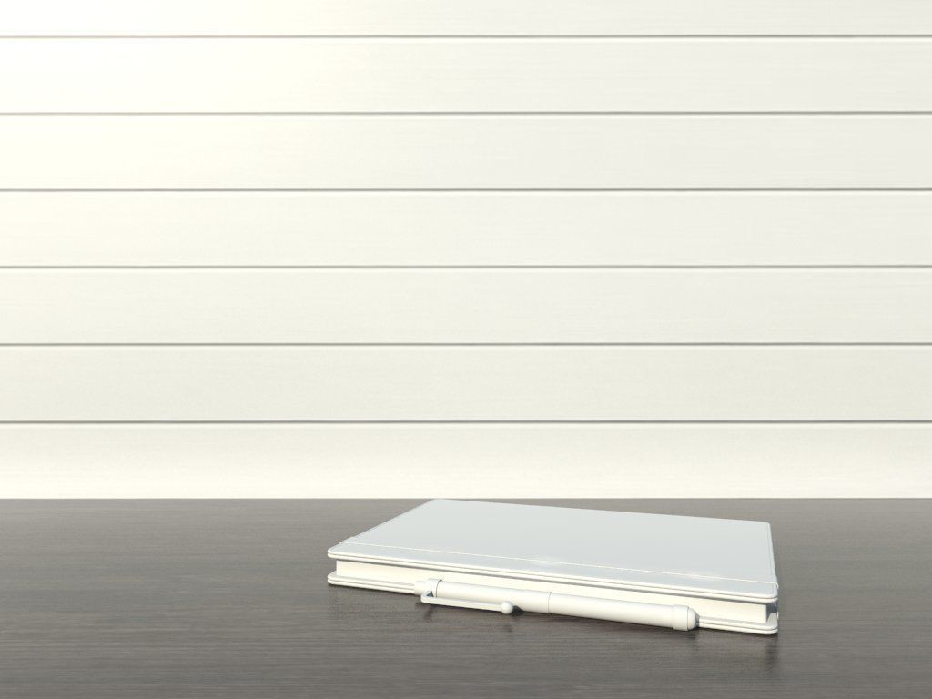 Kindle top notebook on wooden table Low-poly 3D model_5