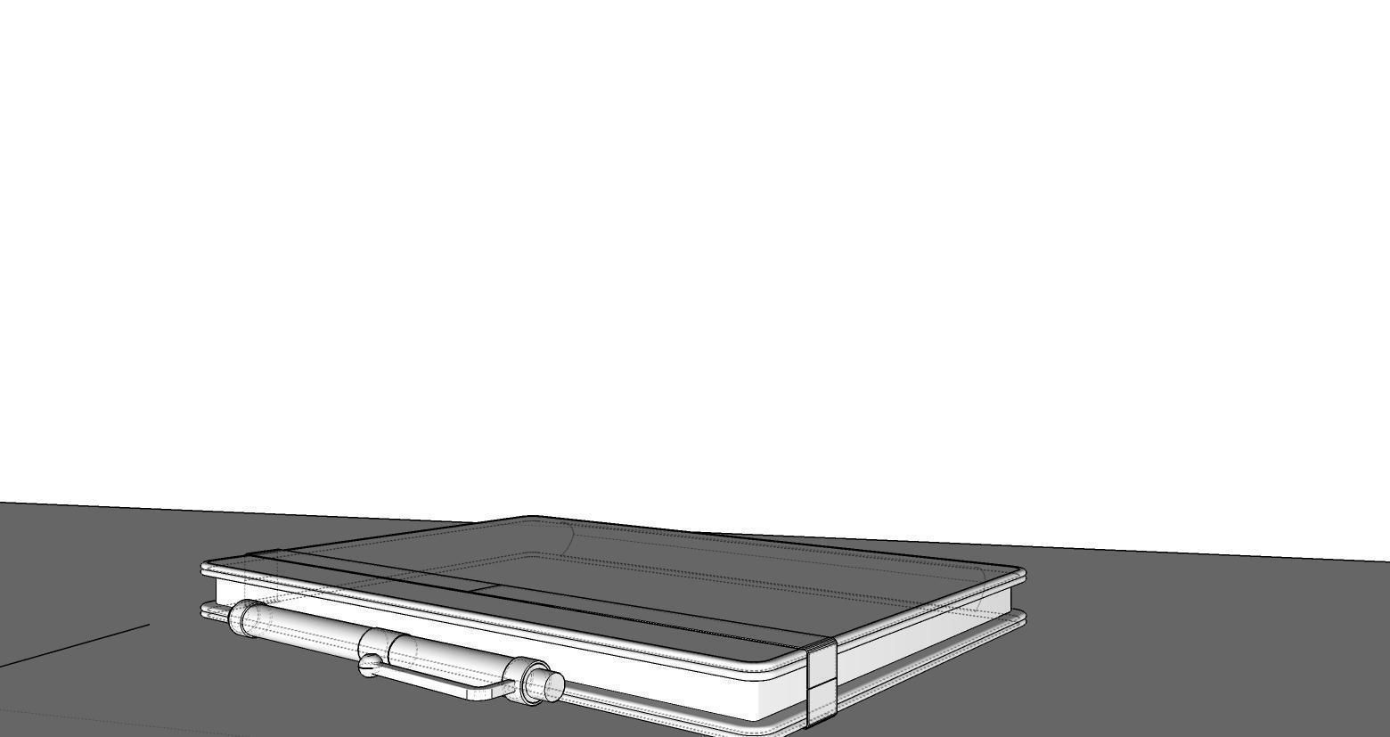 Kindle top notebook on wooden table Low-poly 3D model_8