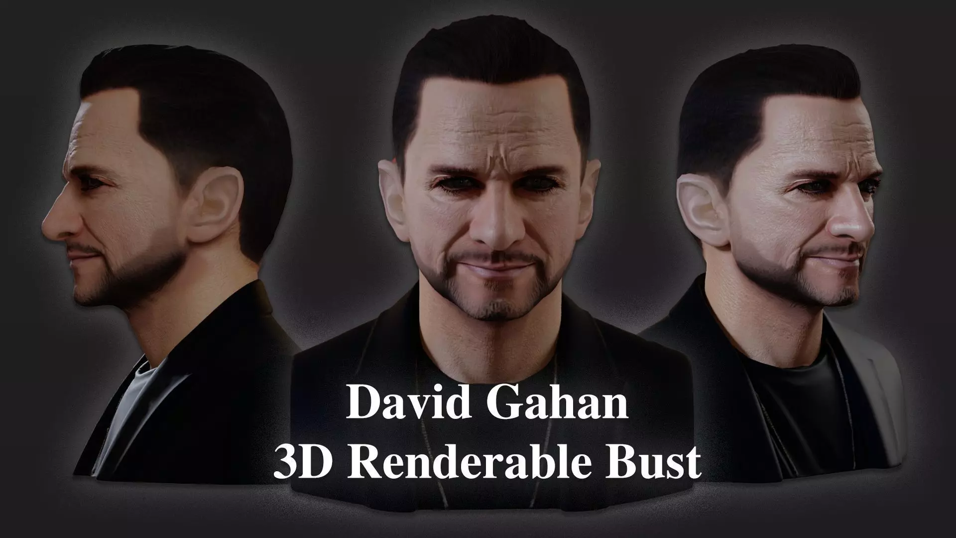 David Gahan renderable bust Low-poly 3D model