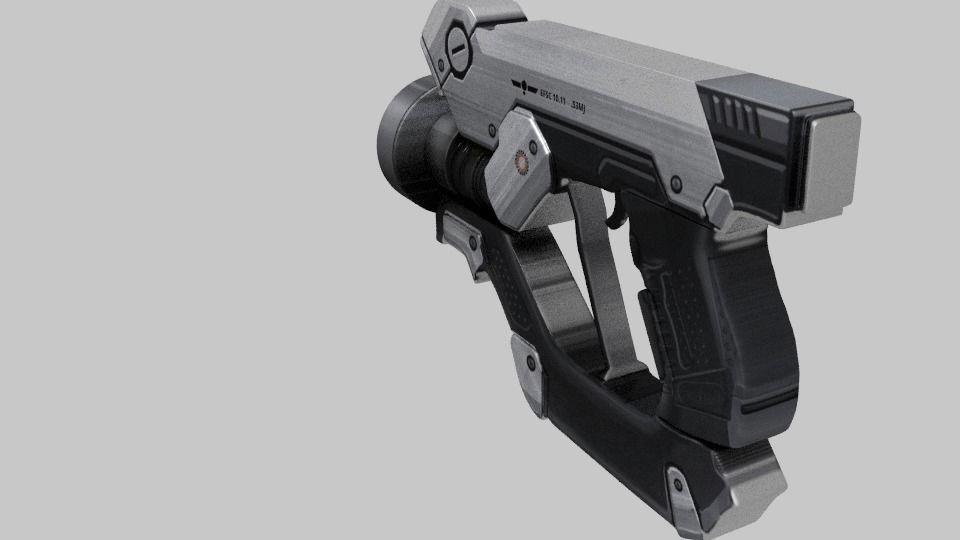Sci - fi Gun Low-poly 3D model_1