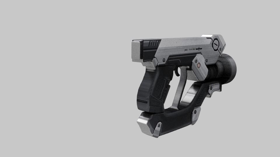 Sci - fi Gun Low-poly 3D model_2