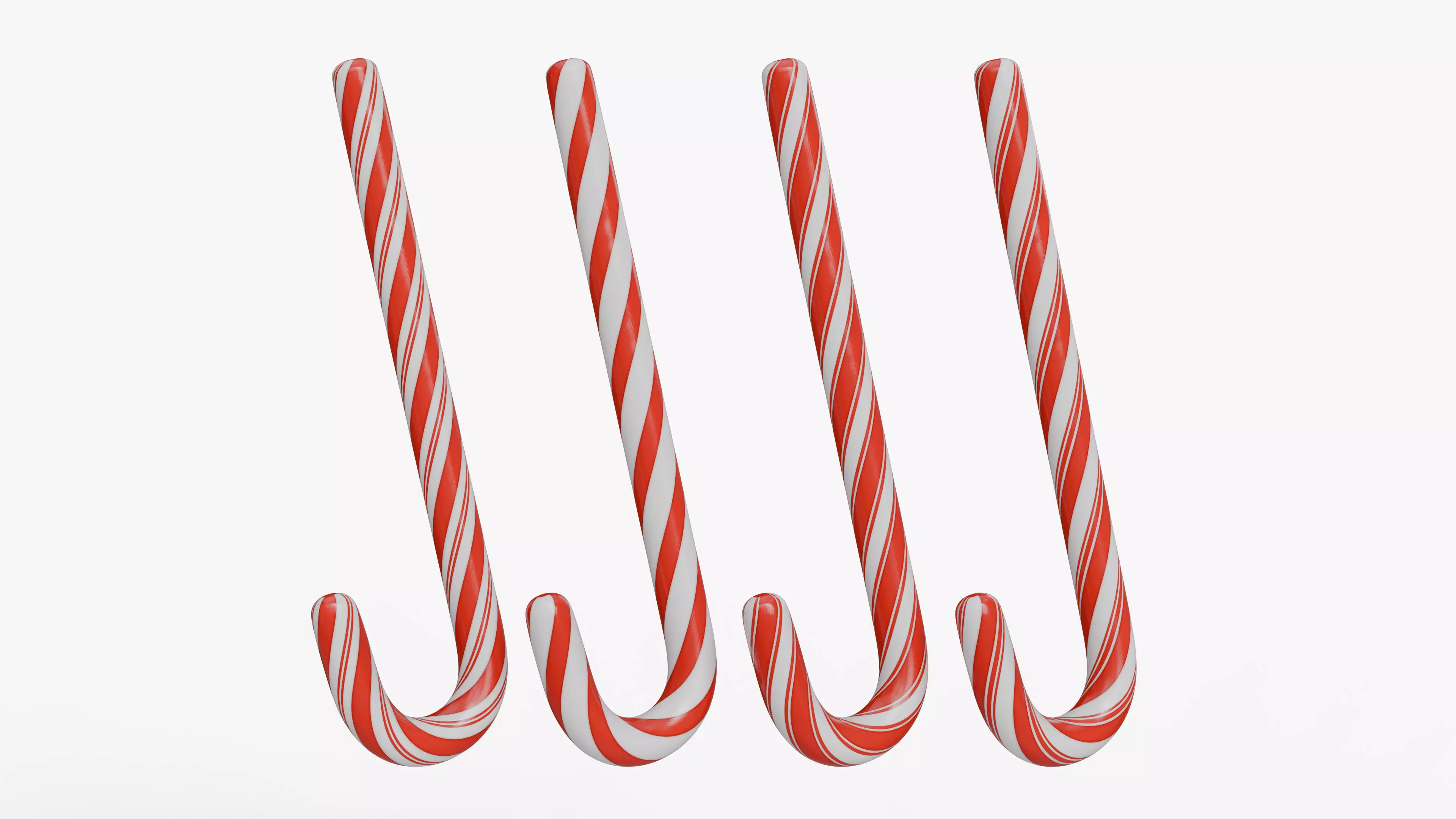 Christmas Candy Cane Collection 02 Low-poly 3D model