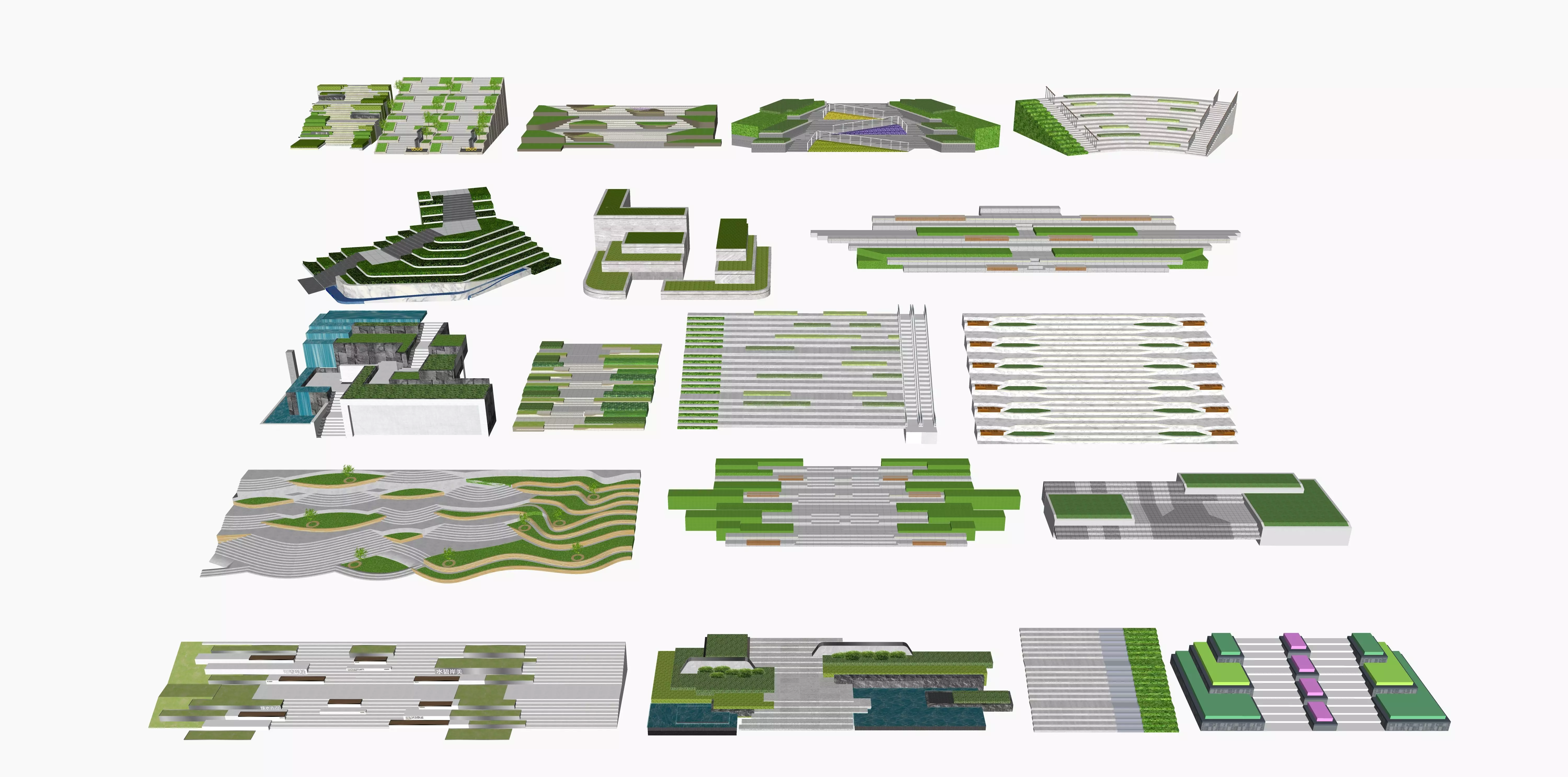 19 Innovative Landscape Step Designs for Green Areas 3D model