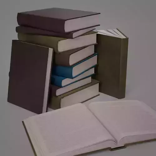 Realistic Low Poly Book and Paper Props Pack - Game-Ready PBR Low-poly 3D model
