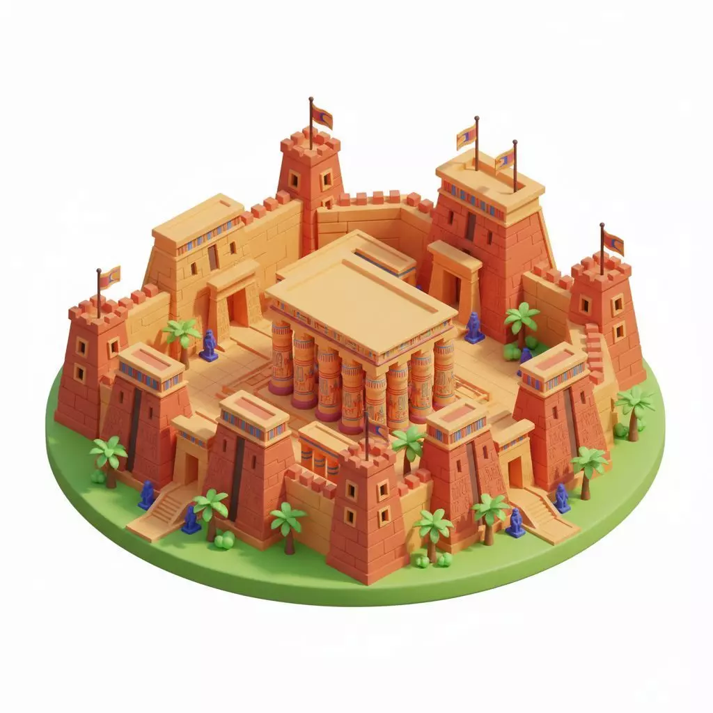 Ancient Egyptian Temple Complex 3D Model 3D print model