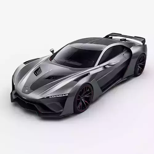 Luxury Silver Concept Hypercar 3D Model