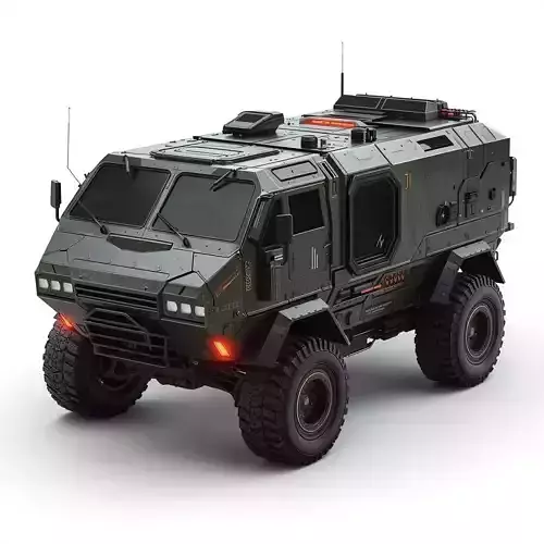 Tactical Military Armored Vehicle 3D Model