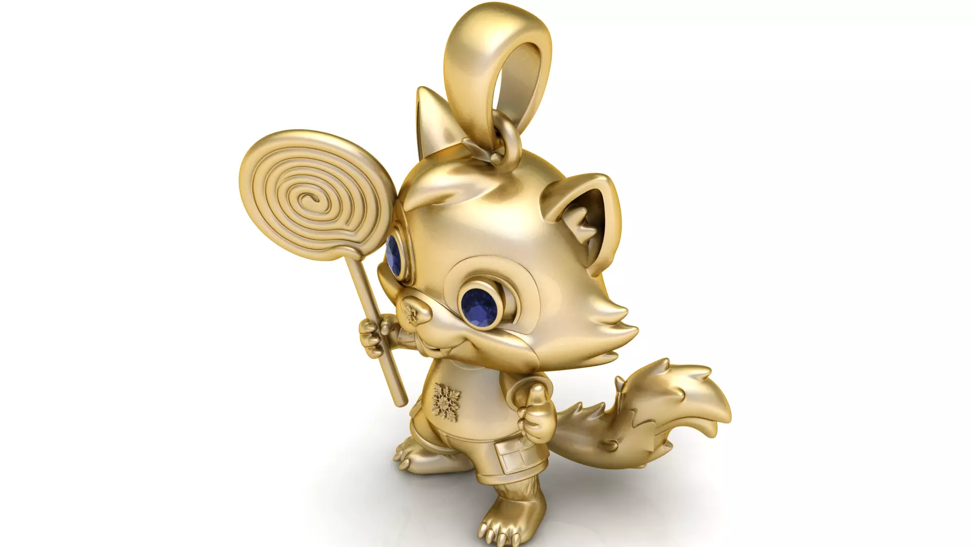 Golden Candy Guardian Fox Pendant 3D print model