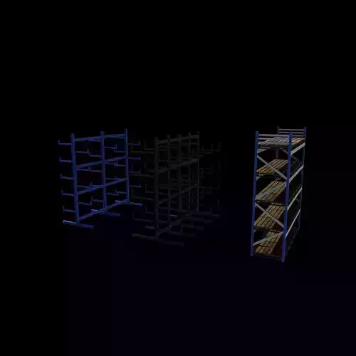 warehouse storage racks 3D model 6
