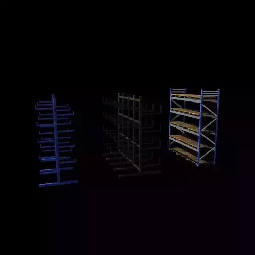 warehouse storage racks 3D model 4