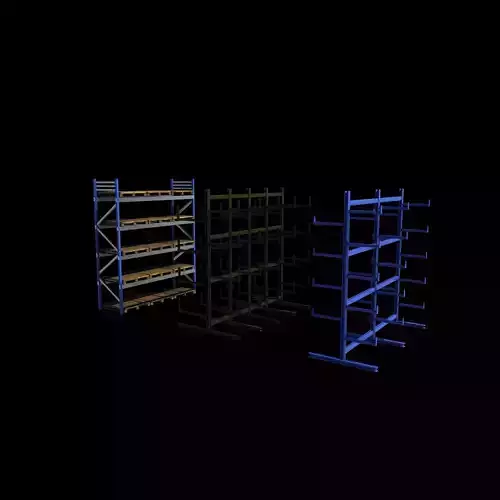 warehouse storage racks 3D model 5
