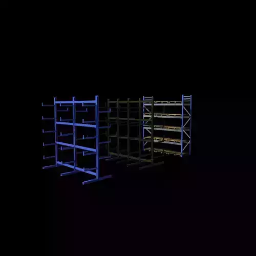 warehouse storage racks 3D model 7