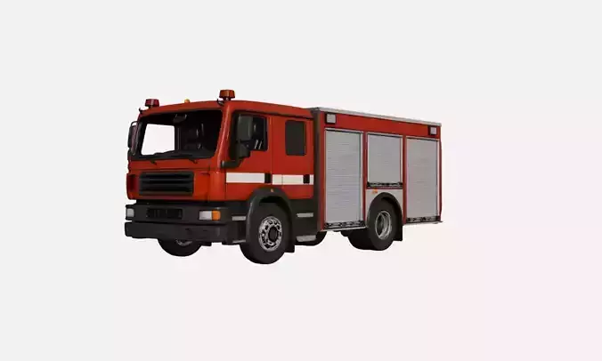 Realistic Fire Truck Detailed Emergency Vehicle 01