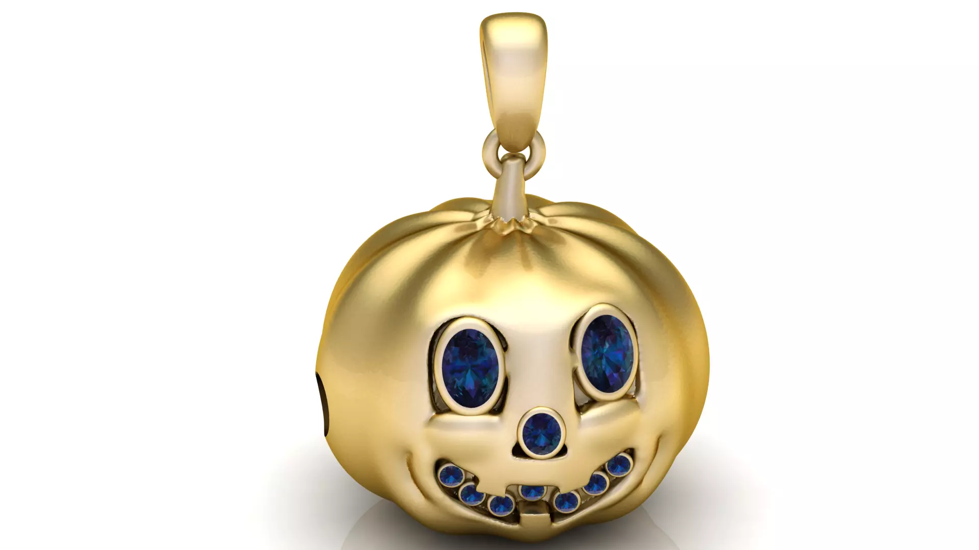 Golden Smiley Pumpkin Pendant 3D print model