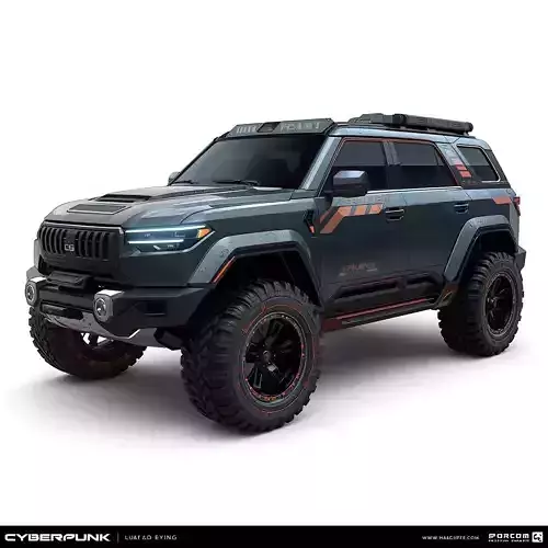 Cyberpunk Performance SUV car 3D Model