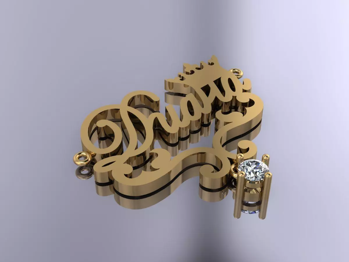 Pendant Personolized Diana in Russian 3D print model