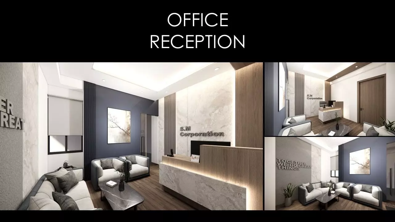 MORDERN OFFICE RECEPTION INTERIOR Low-poly 3D model