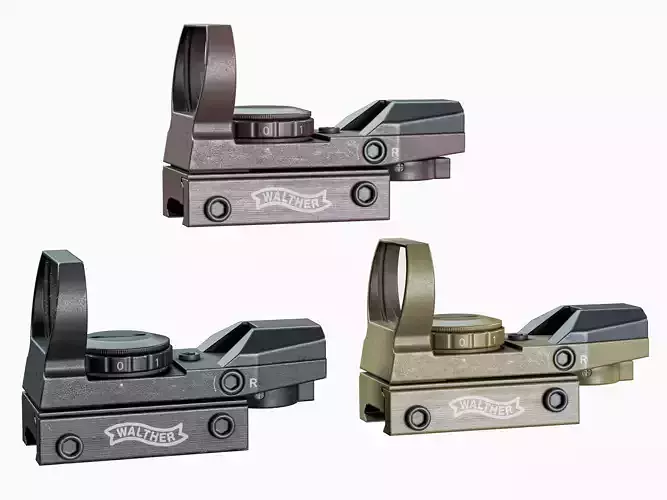 3D model Walther MRS Open Reflex Red Dot Sight VR / AR / low-poly