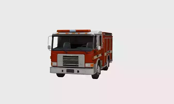 Realistic Fire Truck Detailed Emergency Vehicle 03