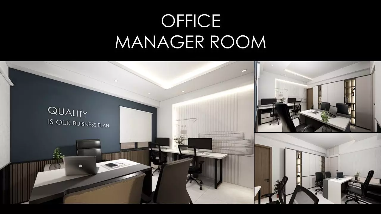 MORDERN OFFICE MANAGER ROOM INTERIOR Low-poly 3D model
