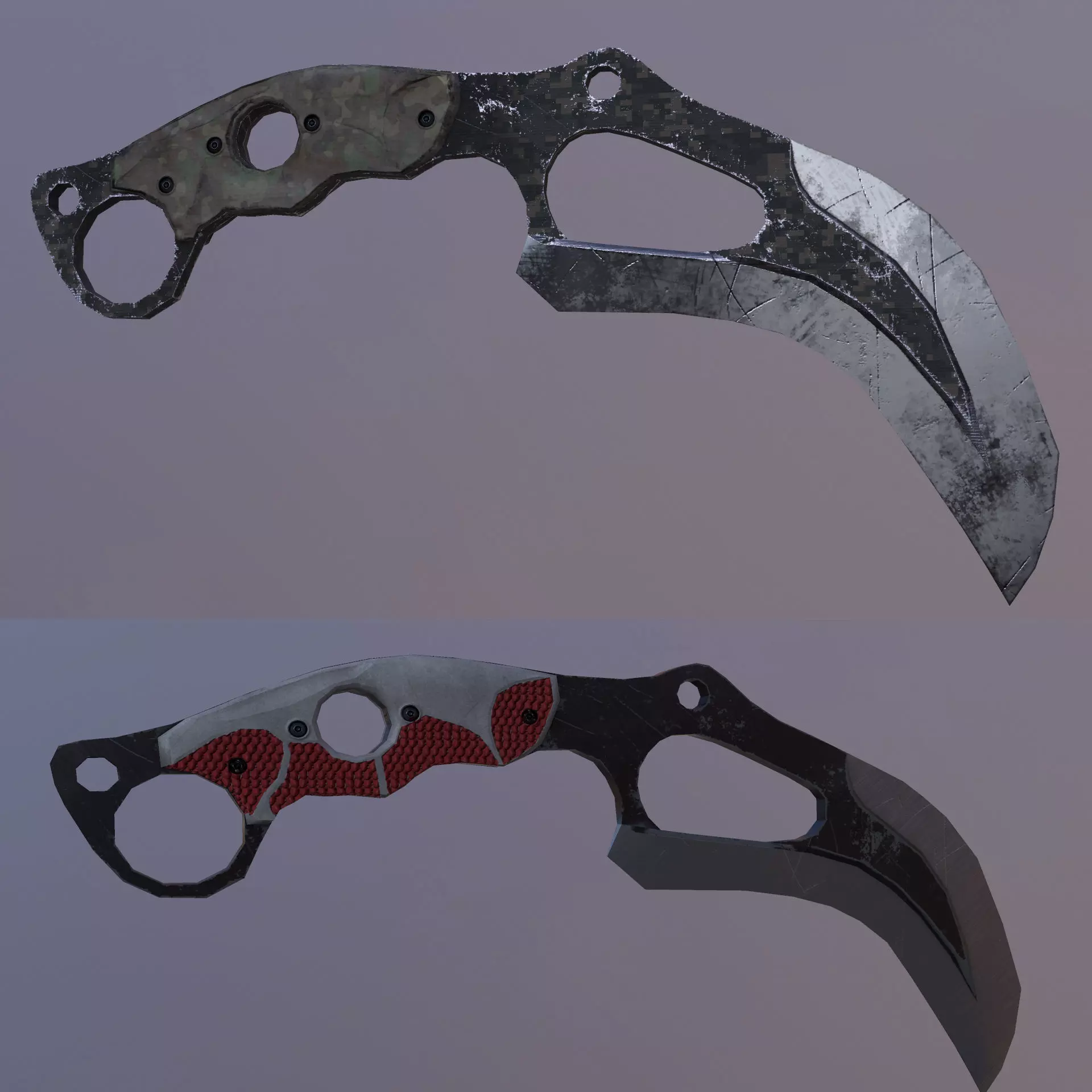 Crooked knife Free low-poly 3D model