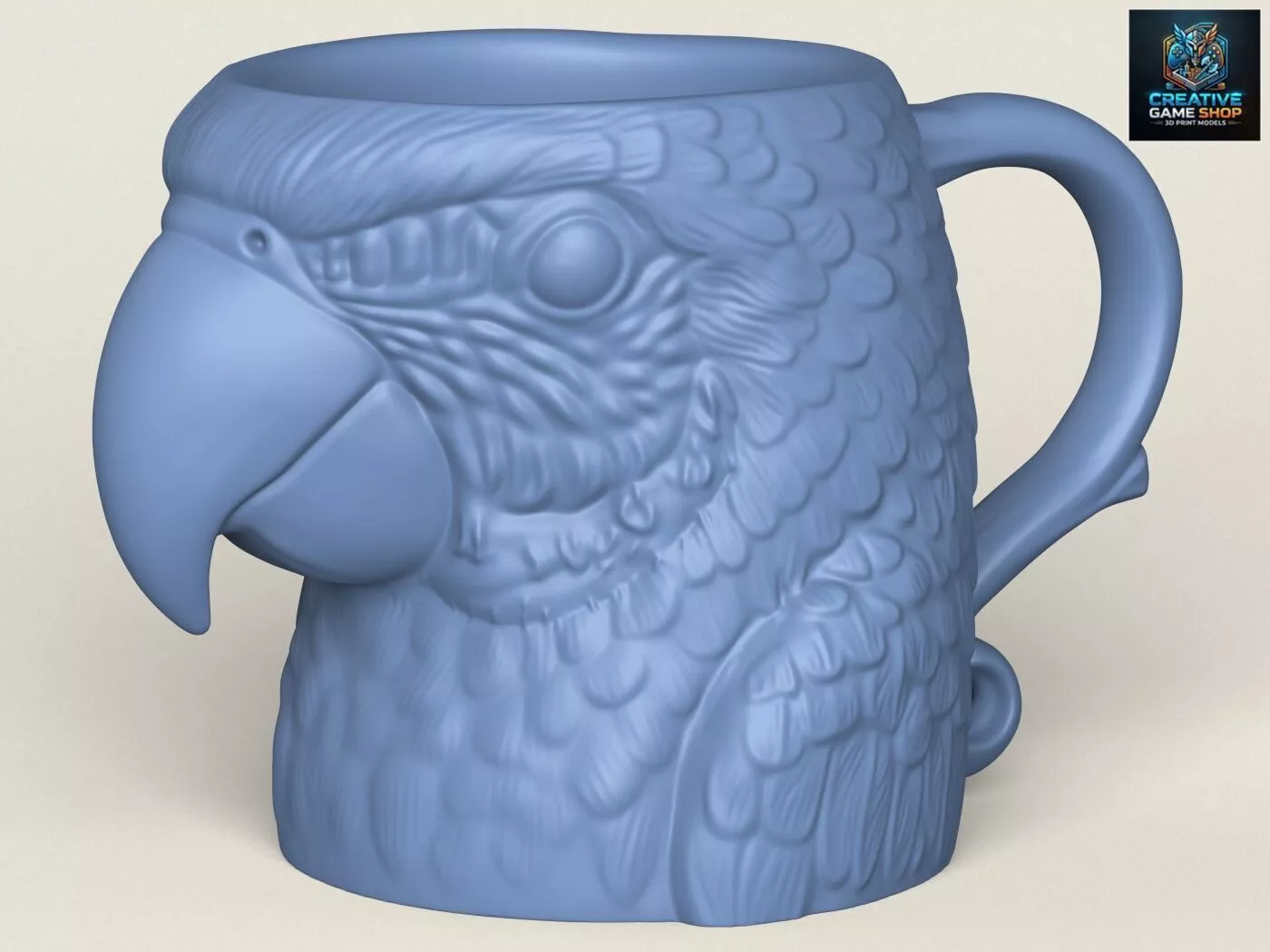 Parrot Bird Face Mug 3D print model